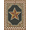 Red Brown Cream, Pattern 10, variant on ODIKA 8'x10' Washable Area Rug Durable, Non-Slip Vintage Lettering Distressed Farmhouse Border Primitive Folk Refined Structured for Living Room, Under Sectional, Family