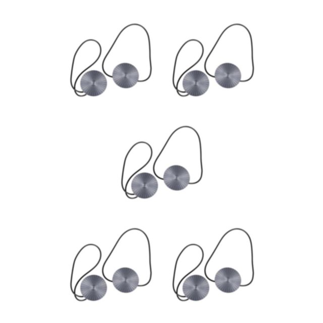 stanreset 1/2/3/5 2 Pieces Metal Curtain Tieback Replacement Simple Style Solid Color Household Sunshade Fastener Buckle Accessories Grey 5PCS