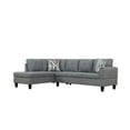 thumbnail image 3 of DOMETOUR Sectional Couch L Shaped Sofa Set For Living Room, 5 Seat Linen Modular Sectional Sofa with Storage Ottoman, 3PCS (Sofa+Chaise+Ottoman) Grey, 3 of 7