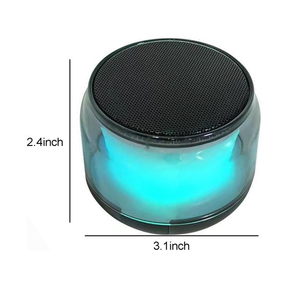 Herunwer Portable Bluetooth Speaker with Colorful Streamer Lights, 360° Surround Sound, 5W Subwoofer, and 6-Hour Playtime