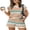 Beige Pink Green Orange Stripe, variant on Womens Short Sets Two Piece Short Sets for Women Cap Sleeve lounge Black Short sets with Pocket
