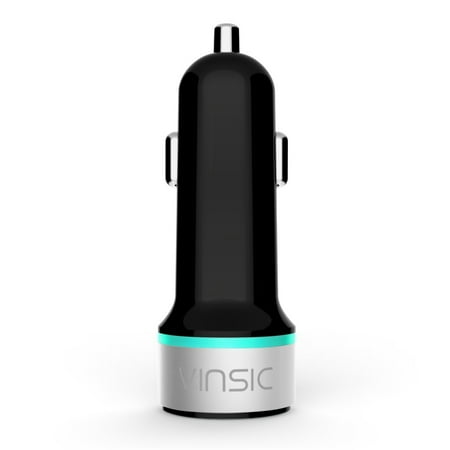 Dual Car Charger 24w Car charger, Vinsic 24W Dual USB Port 5V 4.8A portable charger, In-car charger Cellphone charger for iPhone 7S/7/6S/6/5S/5/4S, iPad, Samung Galaxy, Smart Phone, Tablets ()