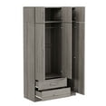 thumbnail image 5 of Euroco 3-Door Wood Armoire, Wardrobe with Mirror and Drawers, Gray, 5 of 10