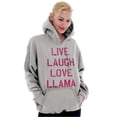 thumbnail image 3 of Live Laugh Love Llama Alpaca Humor Hoodie Sweatshirt Women Brisco Brands M, 3 of 6
