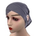 thumbnail image 5 of Cheers.US Solid Color Full Cover Inner Hijab Caps Muslim Forehead Cross Turban Stretch Hijab for Women Head Scarf Under Hijab, 5 of 6