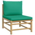 thumbnail image 4 of vidaXL 8 Piece Patio Lounge Set with Green Cushions Bamboo, 4 of 9