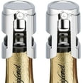 thumbnail image 1 of HYZ Champagne Stoppers - Stainless Steel Sparkling Wine Bottle Stopper with Pure Silicone Air Tight Seal - Professional Wine Saver for Champagne，Prosecco and Cava (2Pack Chrome), 1 of 8