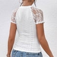 thumbnail image 6 of ClodeEU Lace Tops for Women ,Spring Summer Short Sleeve Shirts ,Casual Fashion Tshirts White,Womens Plus M, 6 of 6
