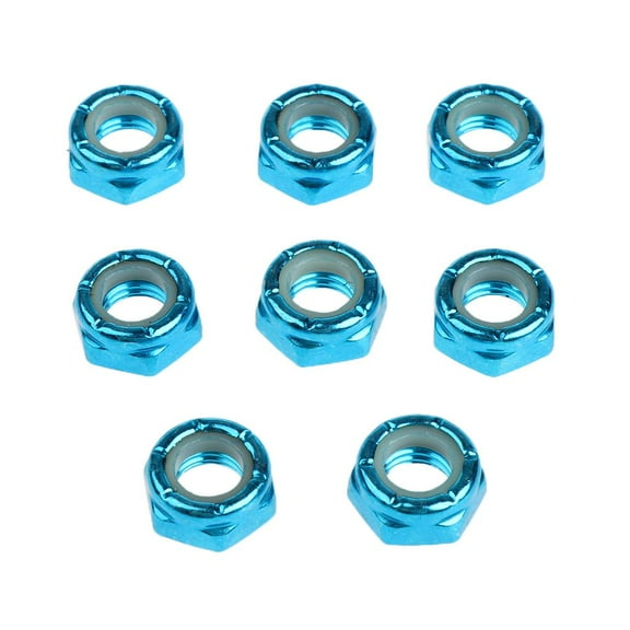 8pcs Skateboard Kingpin Nuts Truck Axle Screw Nuts Longboard Repair Rebuilding Gear , Blue