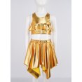 thumbnail image 5 of Doomiva Kids Shiny Jazz Disco Outfits Hip Hop Dance Dress Sets Cheer Outfit for Stage Performance Casual Gear Gold 10-14, 5 of 6