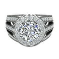 thumbnail image 4 of Engagement Ring Real Accented Diamond Ring 14K White Gold 7.30 mm 2.80 CT TW (Moissanite Center), 4 of 5