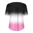 thumbnail image 5 of Swstbby Liquidation d'Été 2025! pour Hauts pour Femmes Grande Taille, Chemises d'Été pour Femmes, T-shirt à Manches Courtes Imprimé Col Rond Boutonné Plissé Grande Taille Rouge Melon D\'eau TTTTG, 5 of 5