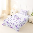 thumbnail image 5 of Erosebridal Purple Floral Lavender Twin Sheet Sets,Cute Butterfly Flying Animals Bedding For Girly 3-Piece, 5 of 6