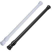 RUseeN Tension Curtain Rod 16 To 28 Inch White Black Tension Rods Adjustable Spring Loaded Curtain Rods Curtain Rods No Drilling Tension Rods For Windows Bedroom Closet Doorway Door, 2 Pcs