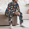 thumbnail image 5 of Salouo Bowling Ball Print Button-Front Long Sleeve Pajama Set for Men, Soft 2Pjs Men's Long Sleeve Sleepwear -Medium, 5 of 7