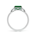 thumbnail image 2 of ANGARA Lab Grown 1 Ct Classic Emerald-Cut Emerald Side Stone Engagement Ring for Women in 14K White Gold (Size-7x5mm) | May Birthstone, Anniversary, Jewelry Gift for Women | Lab-Grown Emerald Ring, 2 of 8