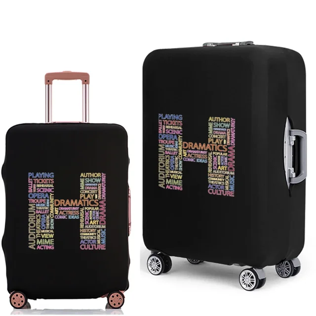 2022 Luggage Case Protective Cover Text 26 Letter Pattern Travel Elastic Duffle Luggage Dust Cover for 18-28 Inch Suitcase 8text H L