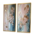 thumbnail image 3 of Designart "Abstract Retro Hydrangea Flower Blossom III" Hydrangea Framed Wall Art Set Of 2 - Traditional Gold Framed Canvas Set For Living Room Decor, 3 of 6