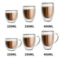 thumbnail image 3 of Pack of 2 High Borosilicate Double Wall Glass Cup Heat Resistant Insulated Design Mug for Office and Home Use, 3 of 8