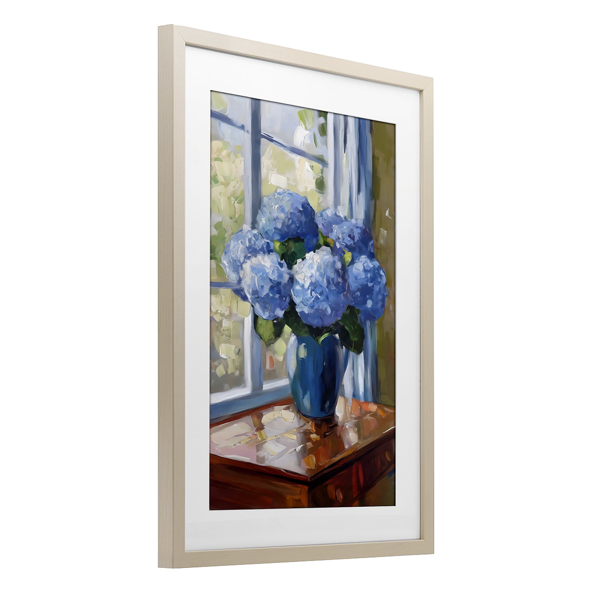 Stupell Industries Winter Hydrangeas by Window Birch Framed Print Under Glass, design by Creative Studio
