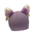 thumbnail image 4 of Quzzie Ski Helmet Cover Knitted Hat Fun Animal Ear Universal Helmet Accessory Wind Resistant Scratch Protection Winter Headgear Suitable for Snowboarding Skiing Team Use Purple, 4 of 8