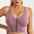 thumbnail image 1 of Ropa interior deportiva todo en uno para mujer, chaleco de yoga con espalda fruncida, cremallera, sin aros, para fitness, running, a prueba de golpes, de secado rápido, 1 of 6