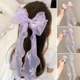 thumbnail image 2 of Hair Clip Snowflake Printing Bowknot Lightweight Solid Color Bow Hairpin Hair Accessories, 2 of 10
