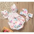 thumbnail image 2 of Bilo Infant Baby Girl Cute Floral Print Blackless Sunsuit with Headband 2 pcs Set (70/0-3 Months), 2 of 2