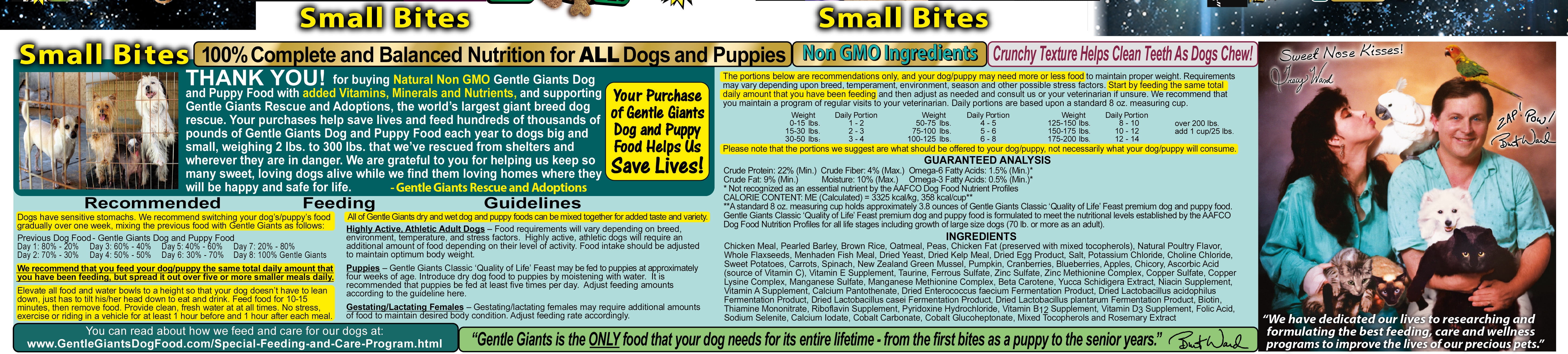 Gentle Giants Chicken Flavor Dry Dog Food, 3.5 Lb