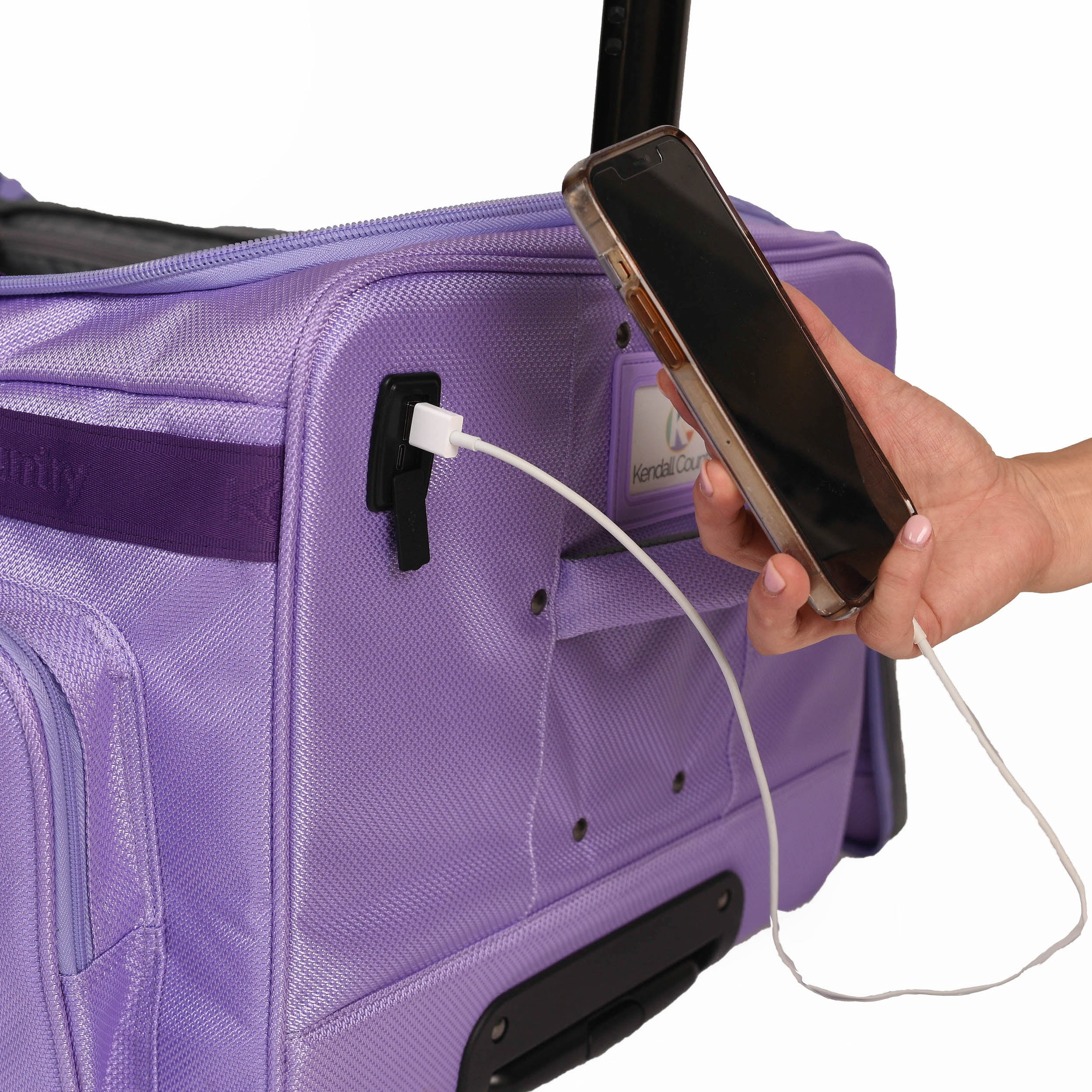 Kendall Country Dance Rolling Duffel with Garment Rack, Lilac, Large, 28-inch