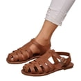 thumbnail image 2 of CHWshoes Closed Toe Sandals Women, Comfortable Fisherman Sandal for Womens Wide Width Summer Dressy Wedge with Adjustable Strap，Brown Size 43, 2 of 6
