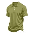 thumbnail image 3 of KLHDSF Men's Golf Shirt Short Sleeve Dry Fit Collared Polo Shirts Moisture Wicking, Performance, lightweight, Athletic, Casual, Work Shirts Army Green L, 3 of 7