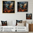 thumbnail image 4 of Designart "Layered Textures Form Mixed Media Heavens I" Animals Bird Picture Framed Canvas Art Print, 4 of 5