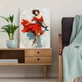 thumbnail image 5 of Red Dress Ballerina Canvas Painting, Graceful Contemporary Dance Art, Ballet Room Wall Decor, 5 of 8