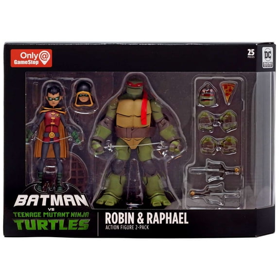 DC Batman vs Teenage Mutant Ninja Turtles Robin & Raphael Action Figure 2-Pack