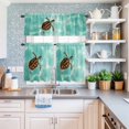 thumbnail image 6 of Kitchen Window Curtains Valance and Tier Set, Sea Turtle Baby Swimming In Water Rod Pocket Tier Curtain Valance Set, Blue Green Ocean Light Filtering Cafe Curtains for Bedroom Living Room, 6 of 9