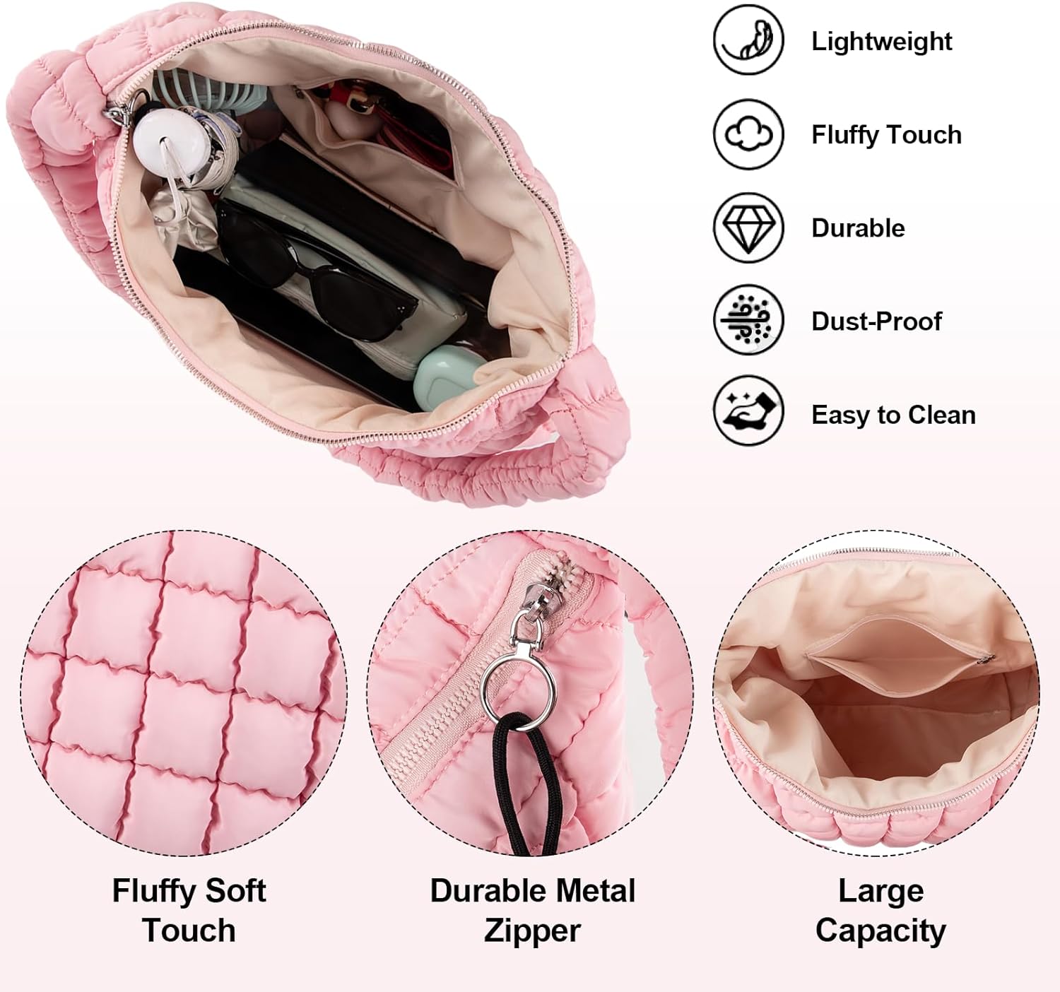 Quilted Puffer Tote Bag Large Crossbody Shoulder Bag with