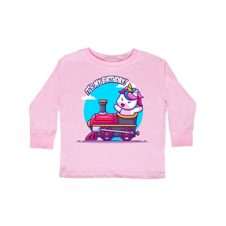 

Inktastic Unicorn Birthday Train Gift Toddler Boy or Toddler Girl Long Sleeve T-Shirt