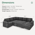thumbnail image 3 of Marrber Modular Sectional Pull-Out Sofa Bed U-Shaped  Linen Couch Bed with Storage for Living Room, Gray, 3 of 10