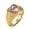 Pink, variant on Women Stainless Steel Heart Cubic Zirconia Promise Rings With Side Hammered Honeycomb Statement Rings Gold Plated Red Size 5