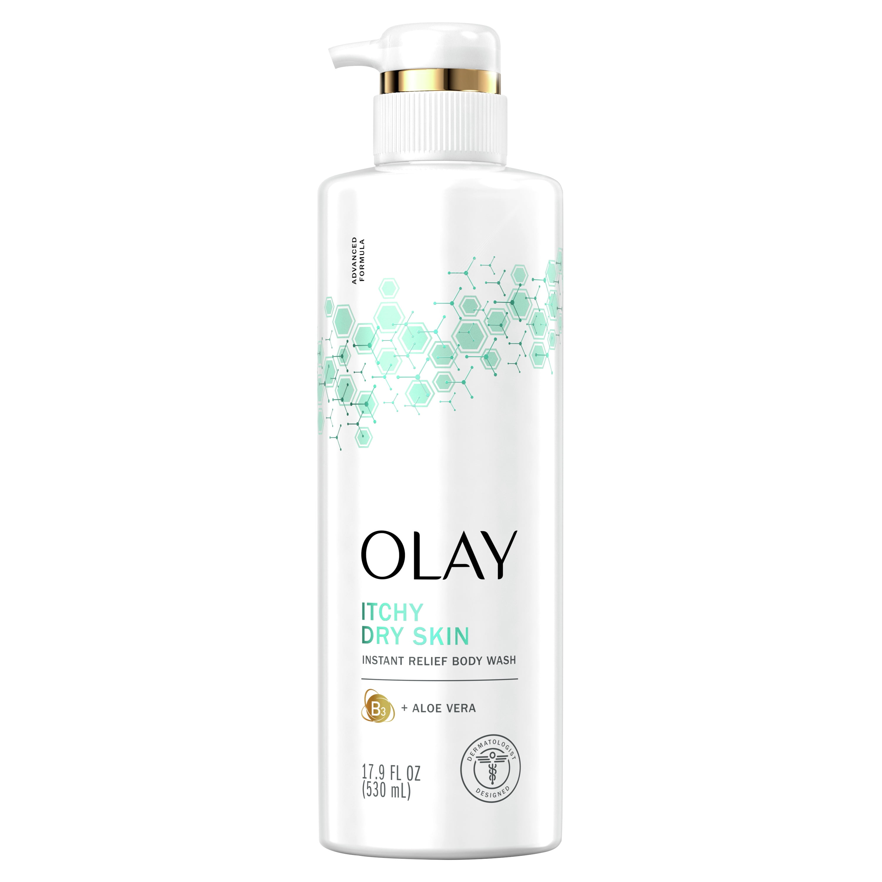 Olay Instant Relief Body Wash with Vitamin B3 Complex and Aloe Vera, 17.9 fl oz