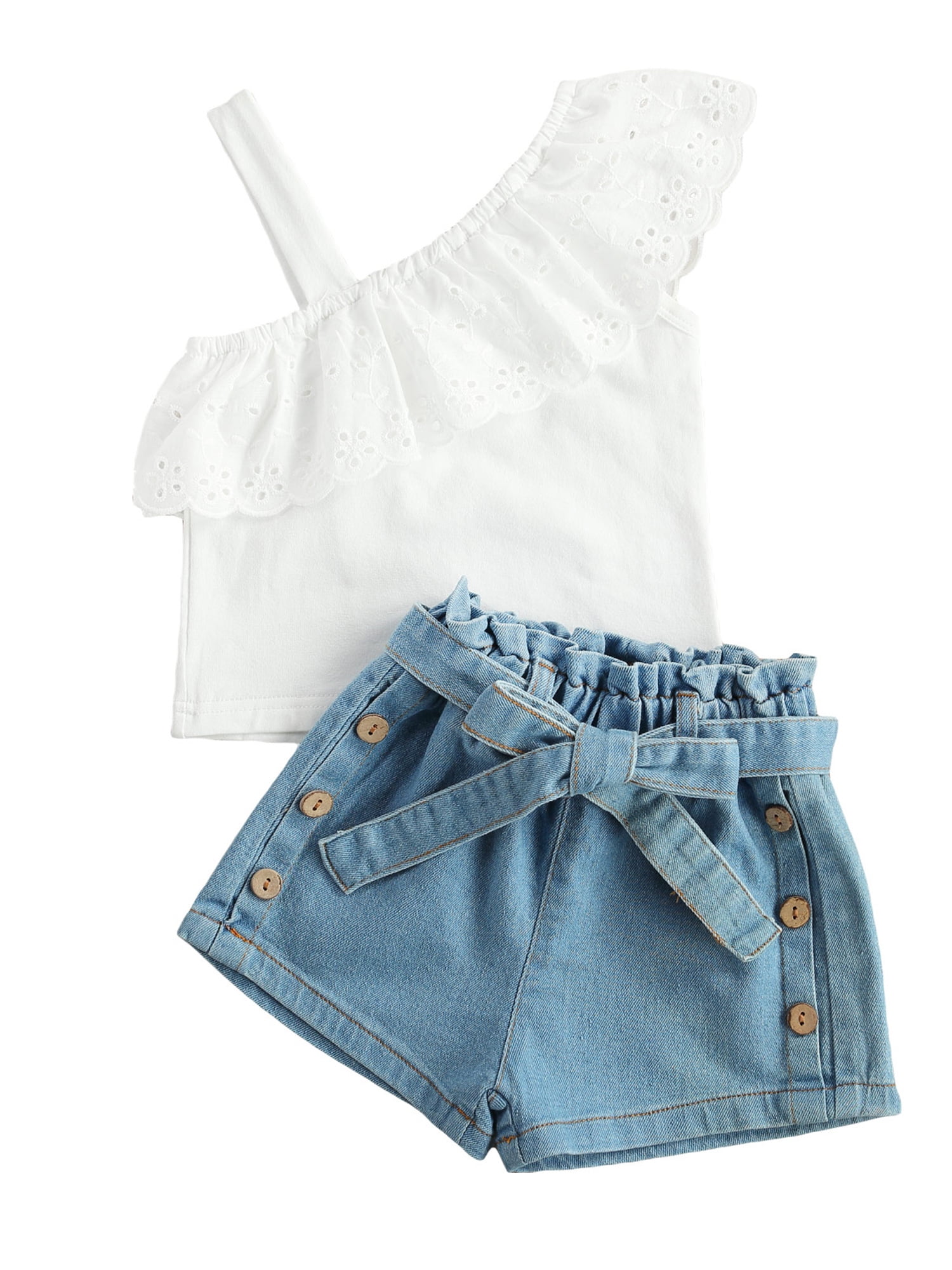 Musuos Little Girls Lace Strap One 