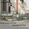 thumbnail image 3 of BELLEMAVE Twin Over Full Bunk Bed, Bunk Bed with 4-Step Stairs, Full-Length Guardrail, Footboard and Headboard, Convertible into 2 Beds, Storage Bunk Bed(Gray), 3 of 13