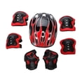 thumbnail image 3 of 7 piezas Casco de patinaje para el rodillo del casco para bicicletas para niños para niños pequeños al aire libre Rojo negro, 3 of 8