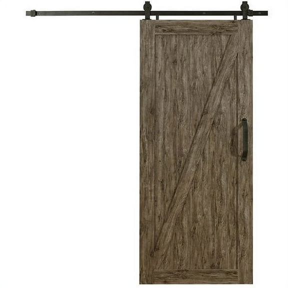 Spectrum Millbrooke PVC Barn Door Z-Style Size 36"wide x 84"high - Kit *Requires Assembly* Weathered Grey Color