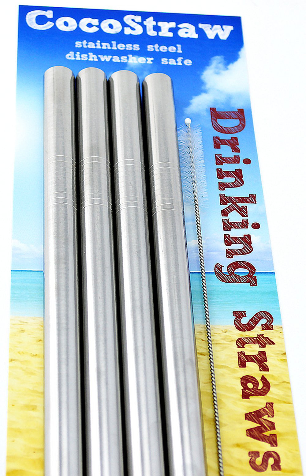 Reusable Boba Smoothie Straw Rainbow Metal Straws Wide Thick Fat Angled Tip  Sharp End Straw for