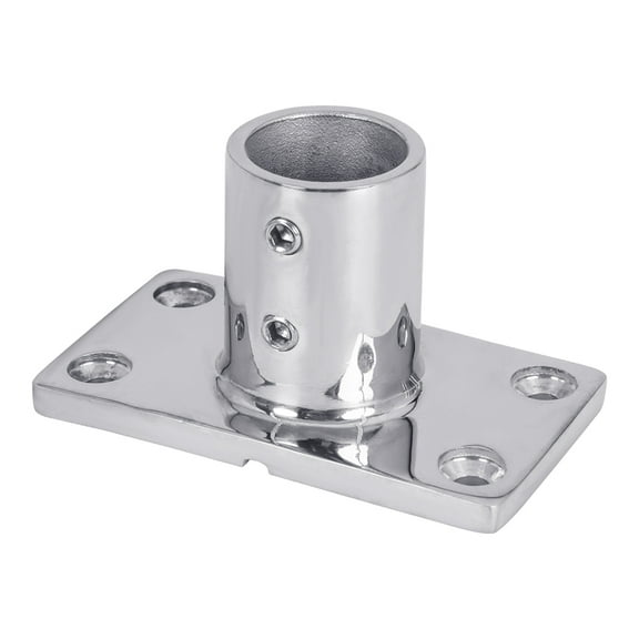 White Water 6853S Marine 316 Stainless Steel Heavy Duty 90 Degree Rectangular Hand/Grab Rail Base Fitting for 7/8” Tube OD