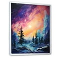 thumbnail image 2 of Designart "Northern Lights In Watercolor" Northern Lights Floater Framed Wall Decor, 2 of 5