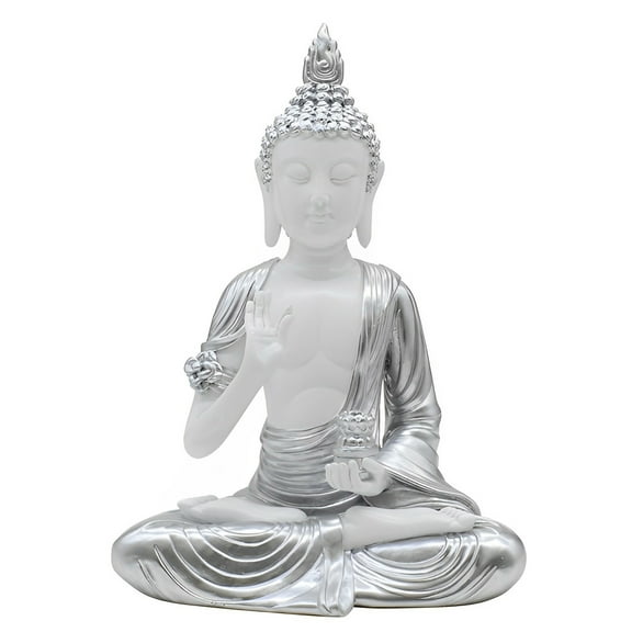 FC Design 8.5"H Silver Thai Buddha in Teaching Pose Figurine Statue Sculpture Ornament Decoration Home/Room Decor and Unique Gift Ideas for Housewarming, Holidays and Birthdays