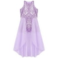 thumbnail image 4 of TiaoBug Kids Girls Junior Bridesmaid Dress Long Overlay Skirt Jumpsuit Lavender 6, 4 of 6